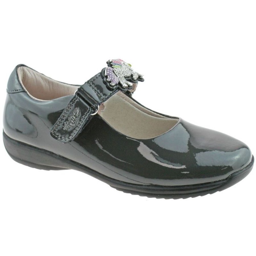 Footwear Lelli Kelly | Lelli Kelly Blossom Grey Patent School Shoes Lk8312