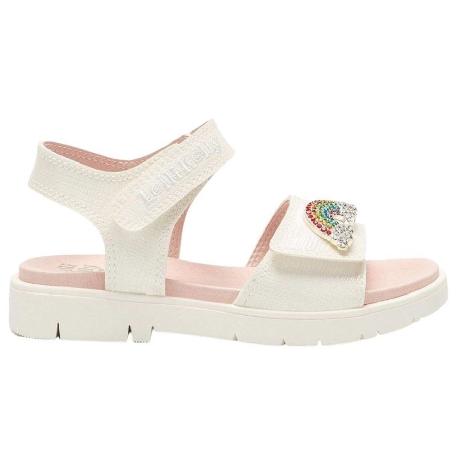 Footwear Lelli Kelly | Lelli Kelly Lk2070 (Aa01) Brite White Rainbow Diamante Adjustable Strap Sandals