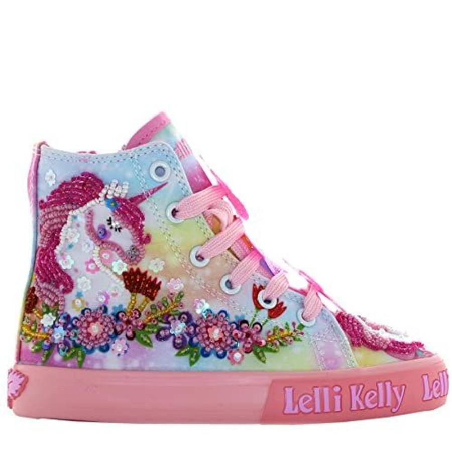 Footwear Lelli Kelly | Lelli Kelly Lk1002 (Bx02) Unicorn Mid Multi Fantasia Pink Baseball Boots