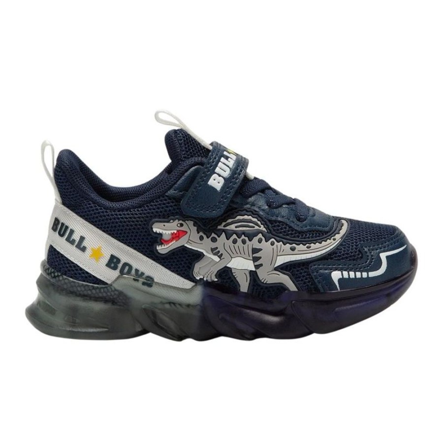 Bull Boys Lelli Kelly | Bull Boys Dnal3360 (Ae01) Spinosauro Navy Blue Dinosaur Light Up Trainers