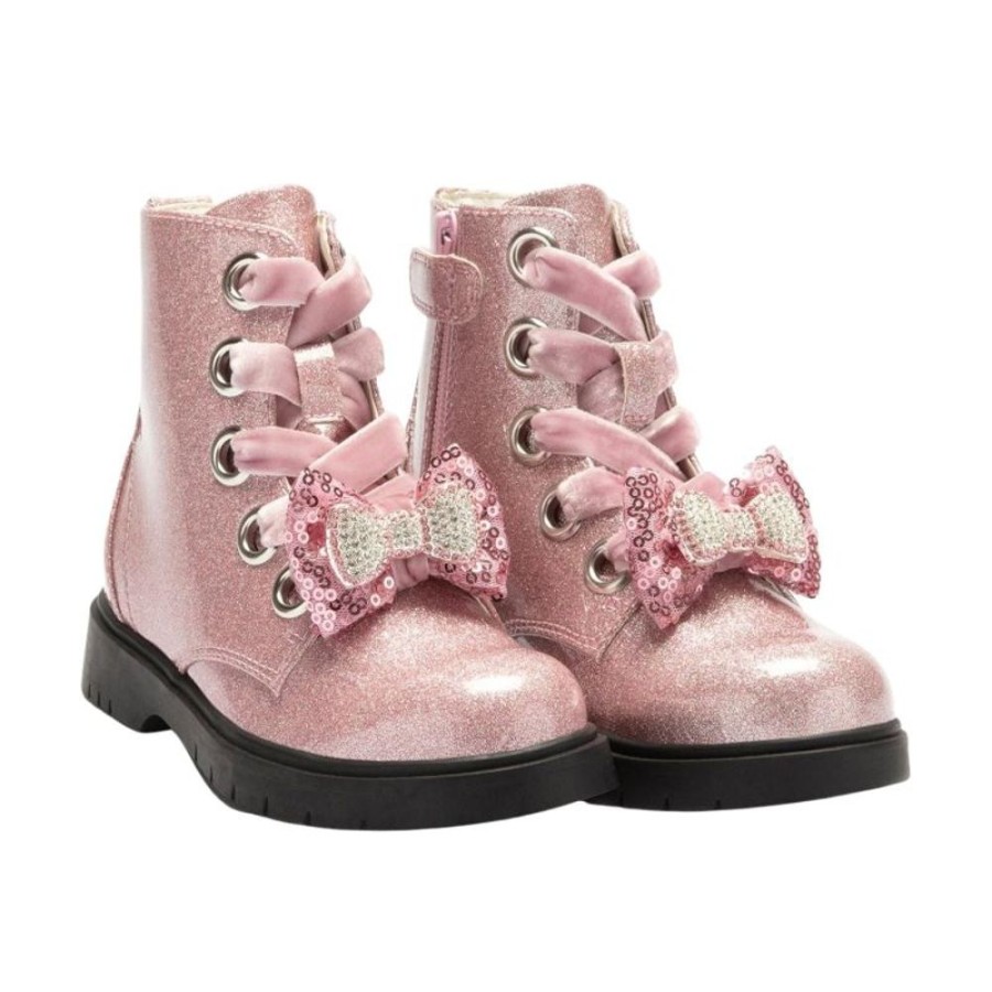 Footwear Lelli Kelly | Lelli Kelly Lk3736 (Sc01) Fior Di Fiocco Glitter Rosa Pink Diamante Bow Boots