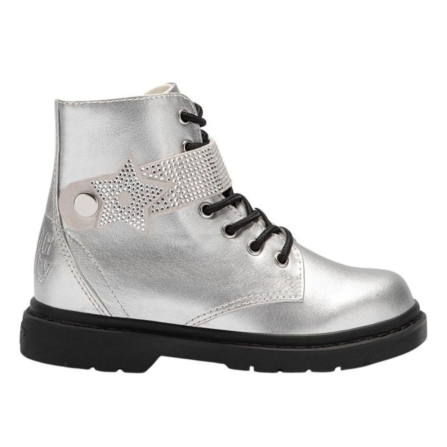 Footwear Lelli Kelly | Lelli Kelly Lk2330 (Hh01) Stella Stellina Silver Metallic Diamante Star Ankle Boots