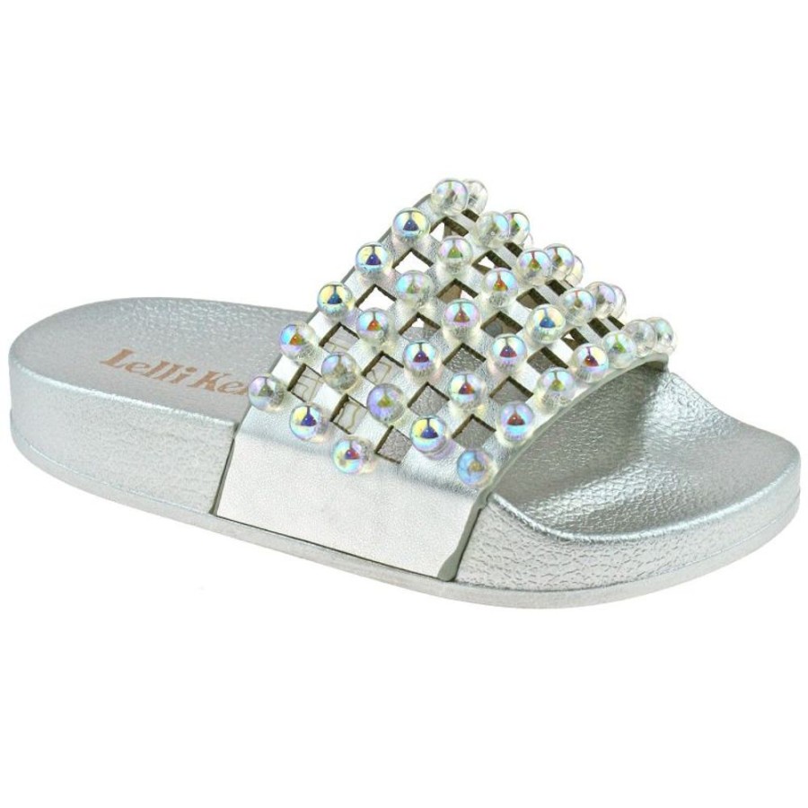 Footwear Lelli Kelly | Lelli Kelly Lk9915 (Ah01) Argento Vittoria Pearlescent Slider Sandals