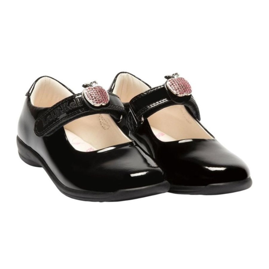 Footwear Lelli Kelly | Lelli Kelly Lk8715 (Db01) Limited Edition Fior Di Mela Apple Black Patent School Shoes