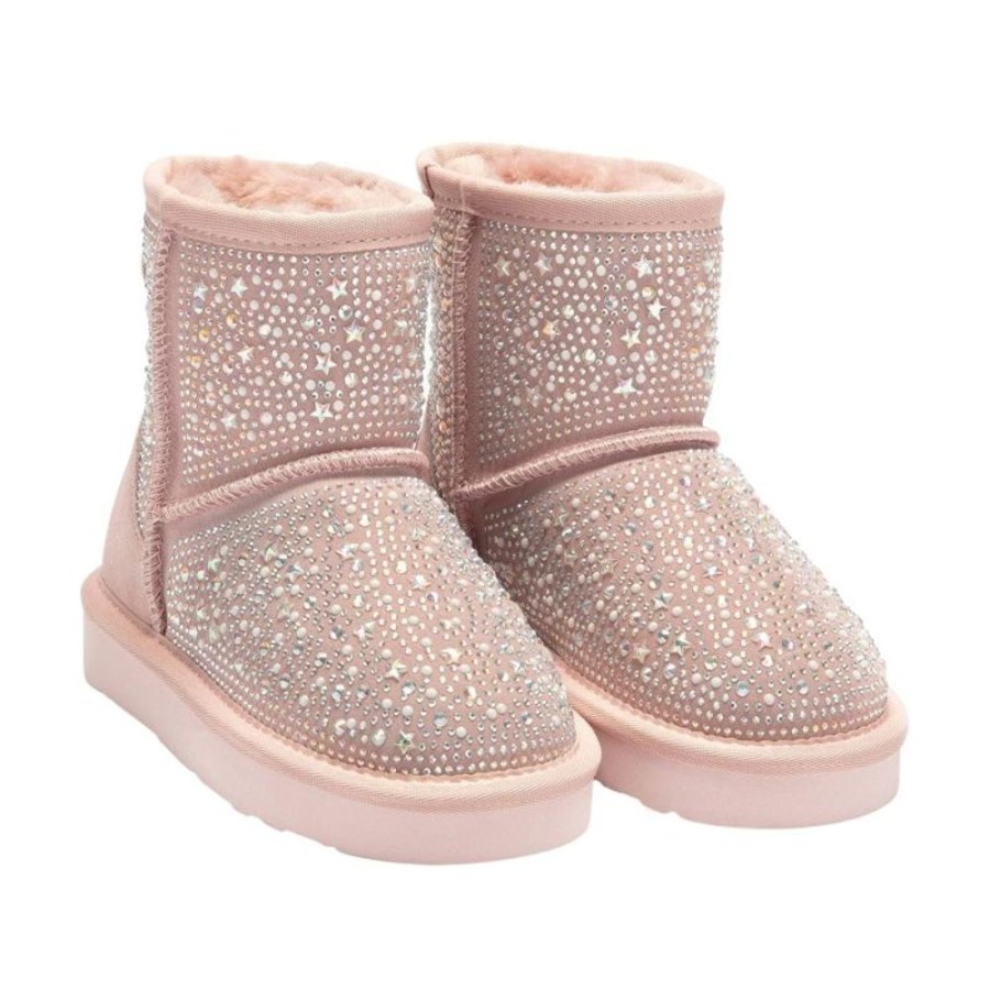 Footwear Lelli Kelly | Lelli Kelly Lk3770 (Ec01) Olivia Rosa Pink Suede Diamante Warm Lined Boots