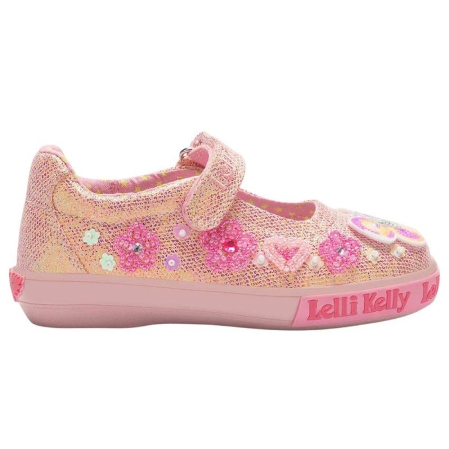 Footwear Lelli Kelly | Lelli Kelly Lk2034 (Gc03) Paloma Peach Glitter Butterfly Shimmer Shoes