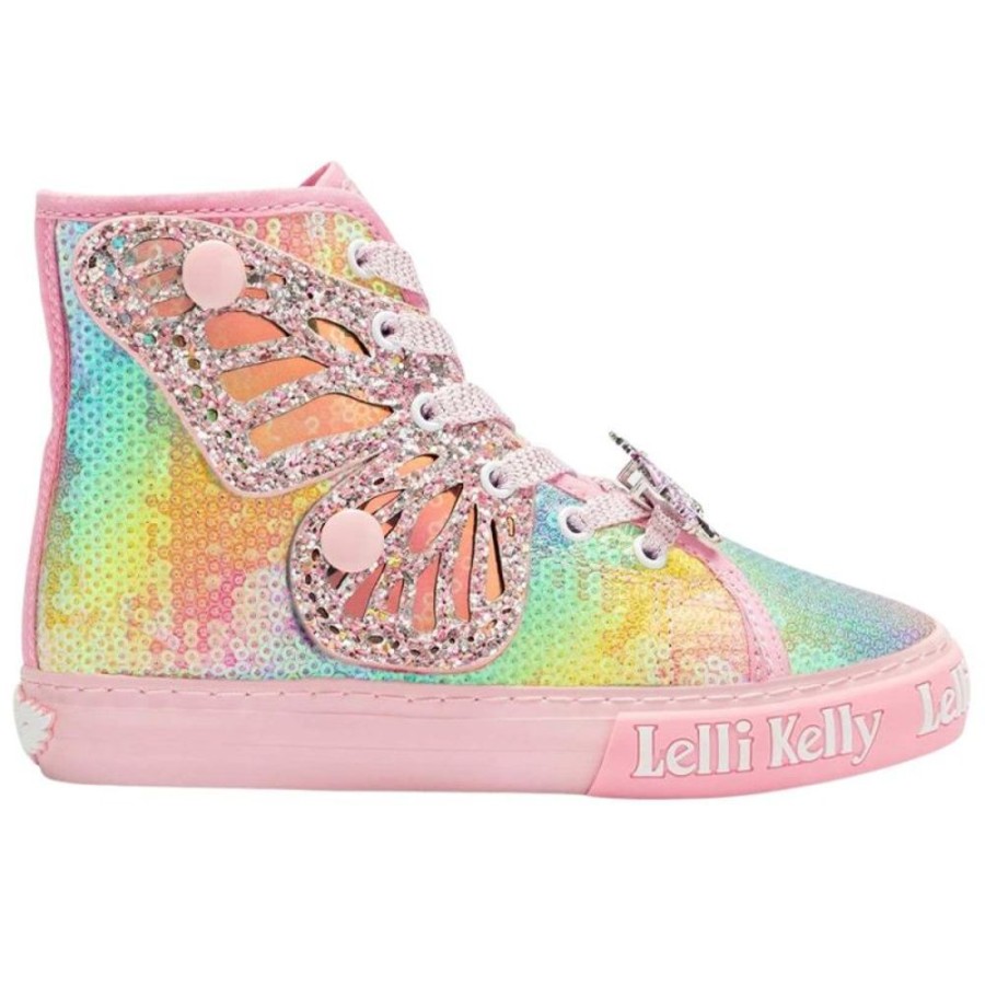 Footwear Lelli Kelly | Lelli Kelly Lk1331 (Ax02) Rainbow Unicorn Canvas Baseball Glitter Wings Ankle Boots