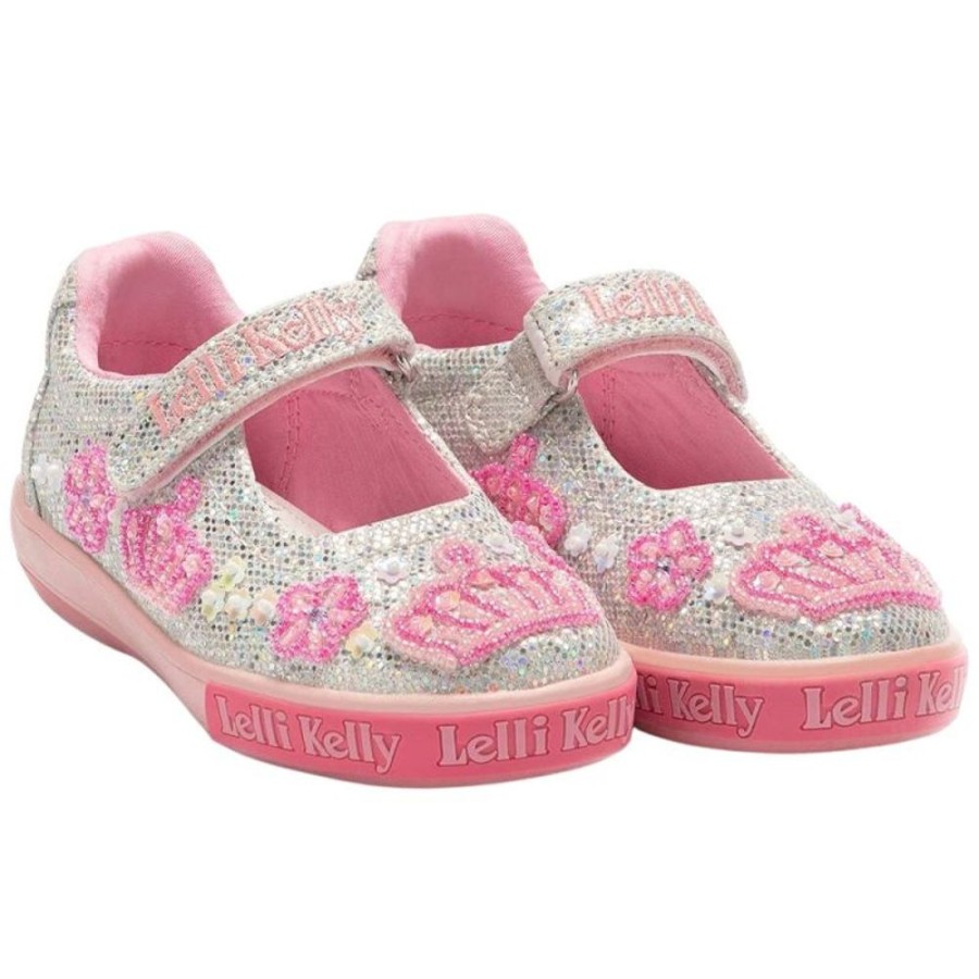 Footwear Lelli Kelly | Lelli Kelly Lk2028 (Gh01) Victoria Silver Glitter Canvas Shoes