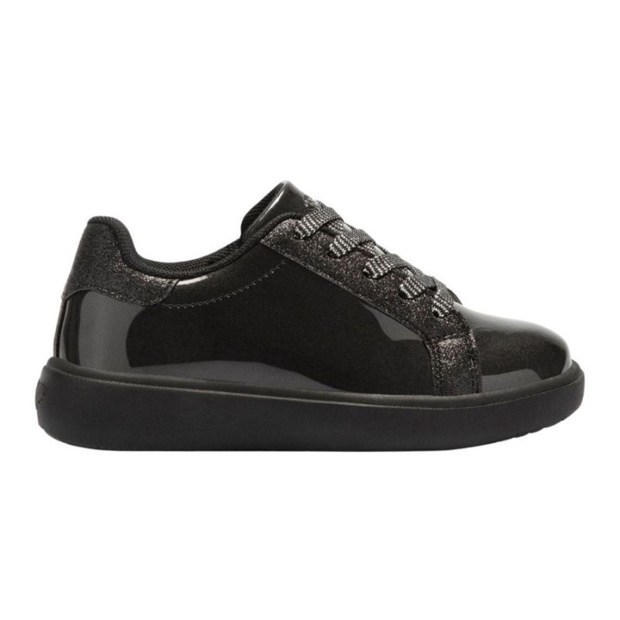 Footwear Lelli Kelly | Lelli Kelly Lk3801 (Ab01) Perla School Black Shiny Side Zip Trainers