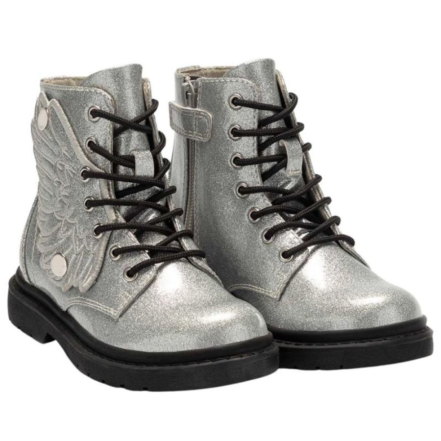 Footwear Lelli Kelly | Lelli Kelly Lk4544 (Sh02) Ali Di Fata Argento Glitter Wings Ankle Boot