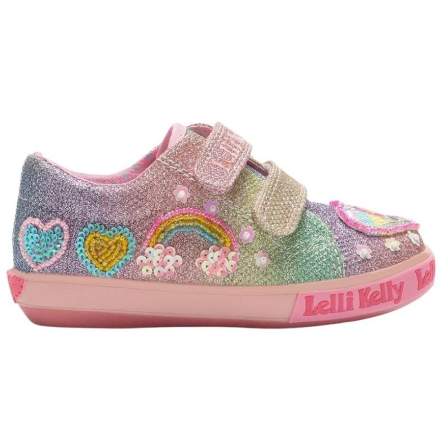 Footwear Lelli Kelly | Lelli Kelly Lk2037 (Gx02) Unicorn Rainbow Multi Glitter Double Strap Shoes