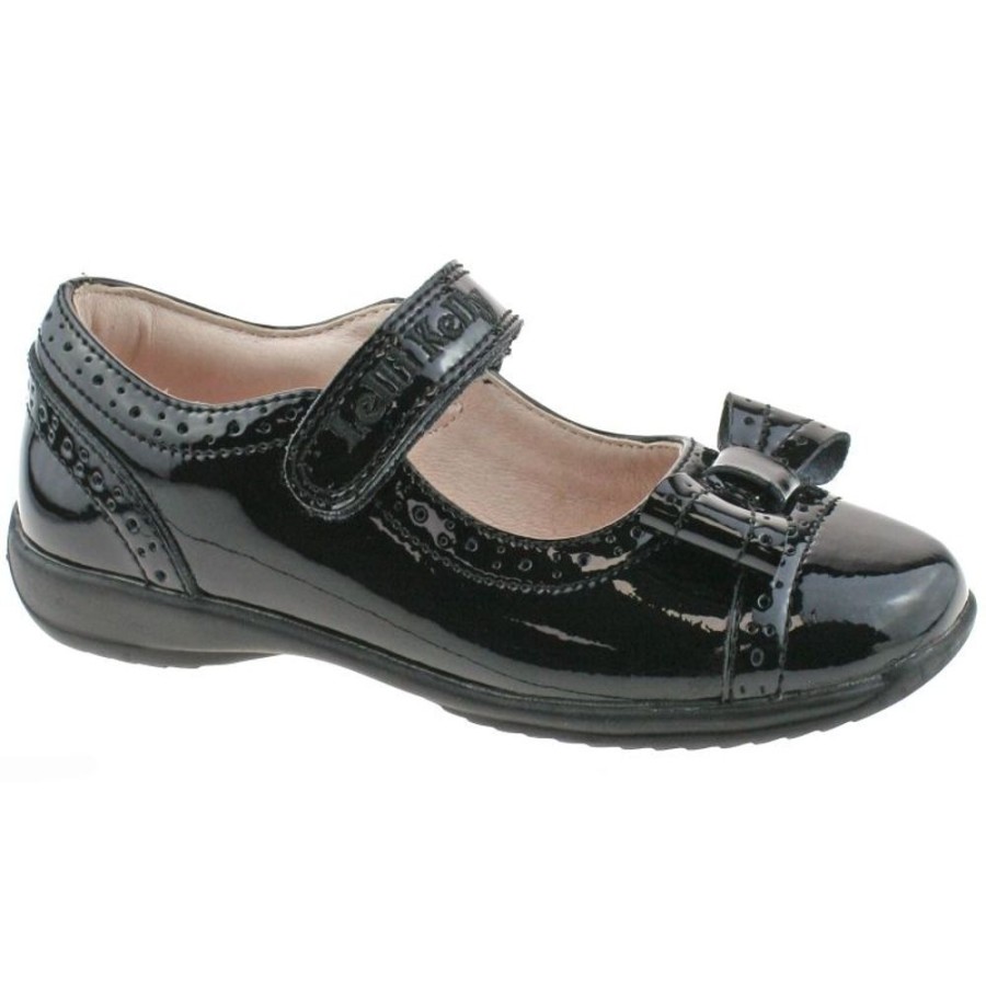 Footwear Lelli Kelly | Lelli Kelly Lk8212 (Db89) Gabriella Black Leather School Dolly Shoes F Fitting