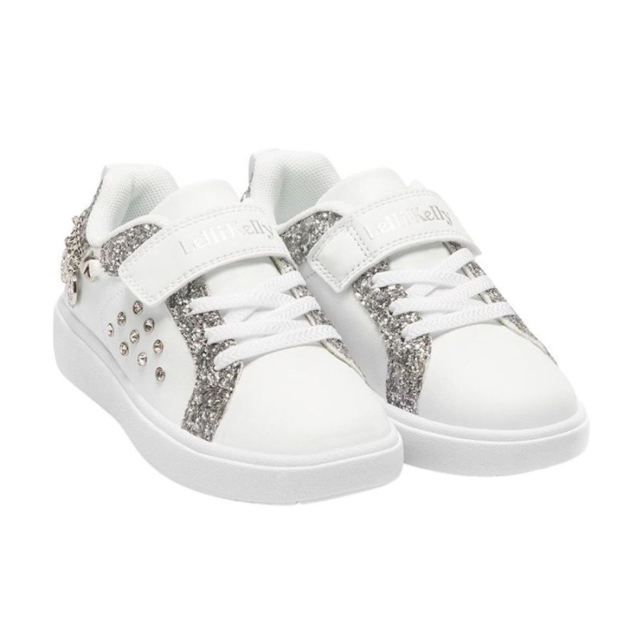 Footwear Lelli Kelly | Lelli Kelly Lk3410 (Aa71) Gioiello White Silver Glitter Bracelet Trainers