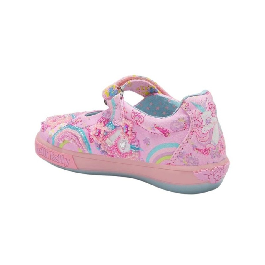 Footwear Lelli Kelly | Lelli Kelly Lk3492 (Bc02) Eliza Pink Fantasy Unicorn Canvas Dolly Shoes