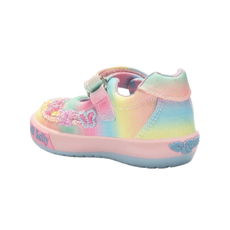 Footwear Lelli Kelly | Lelli Kelly Lk3468 (Bx02) Baby Myla Rainbow Butterfly Canvas Dolly Shoes