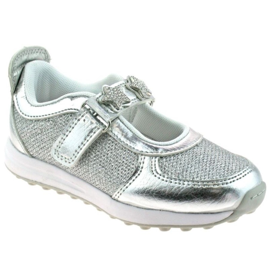 Footwear Lelli Kelly | Lelli Kelly Lk7856 (Hh01) Metallic Argento Colorissima Dolly Trainer Shoes